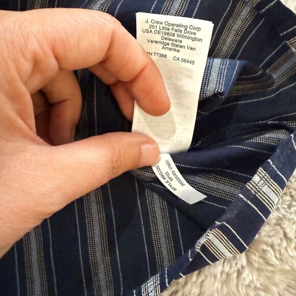 NWOT J.Crew Women Navy Striped Wrap Blazer Sz L Lightweight Career BohoChic $118 - Picture 12 of 14